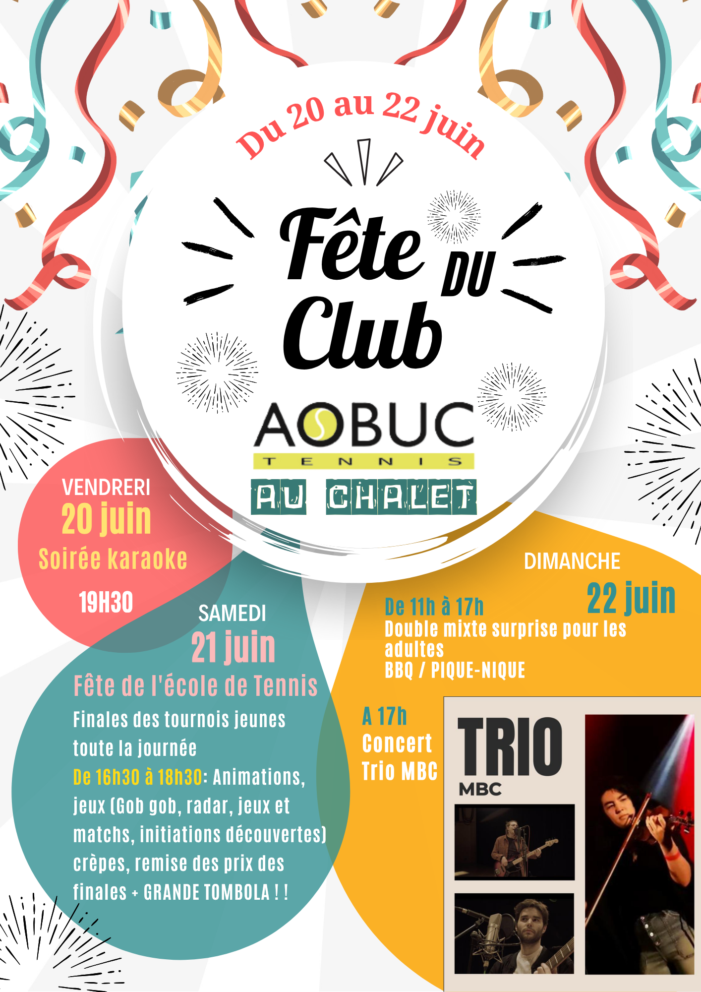 Fête du Club Du 20 au 22 juin 2025 !