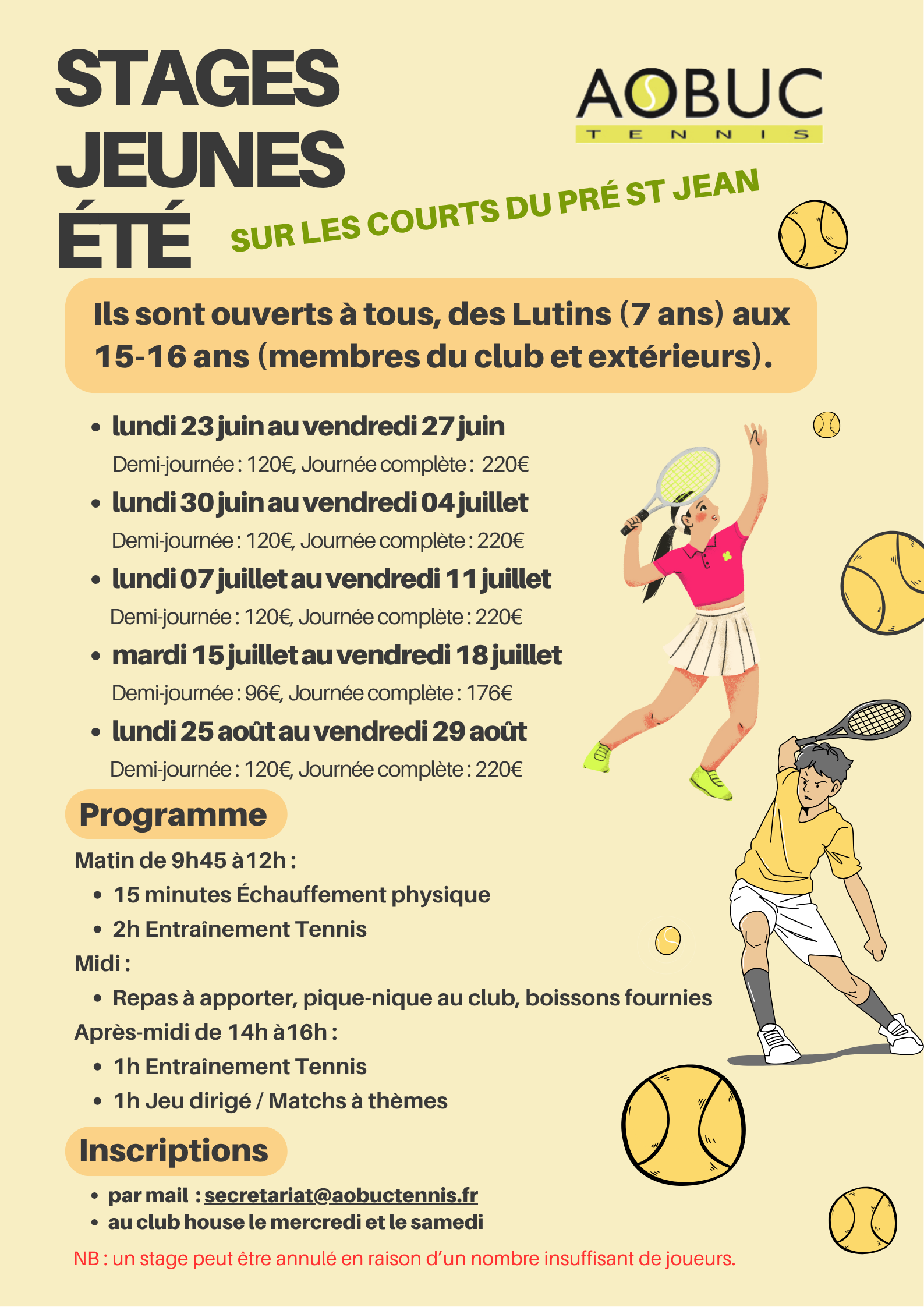 Stages Jeunes Eté 2025
